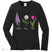 Foxglove Daisy Tulip Floral Women's Long Sleeve Shirt thumb 0