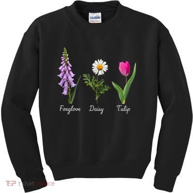 Foxglove Daisy Tulip Floral Kids Sweatshirt