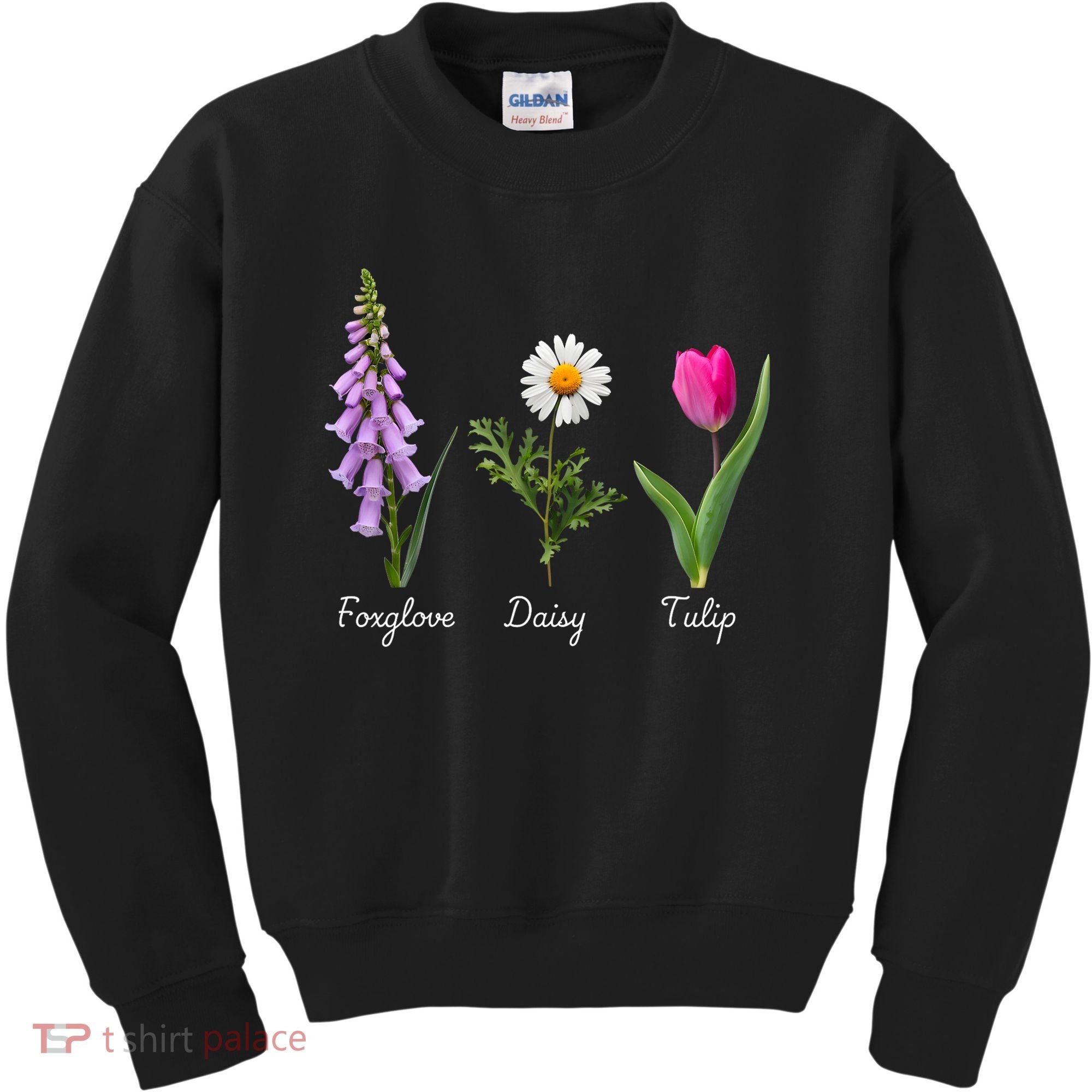 Foxglove Daisy Tulip Floral Kids Sweatshirt