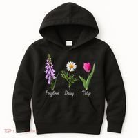 Foxglove Daisy Tulip Floral Kids Hoodie thumb 0
