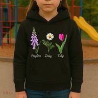 Foxglove Daisy Tulip Floral Kids Hoodie thumb 3