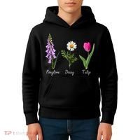 Foxglove Daisy Tulip Floral Kids Hoodie thumb 4