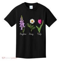 Foxglove Daisy Tulip Floral Kids T-Shirt thumb 0