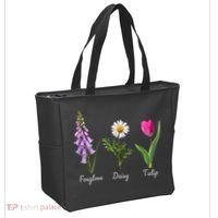 Foxglove Daisy Tulip Floral Tote Bag thumb 2
