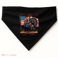Funny Donald Trump Make Thanksgiving Turkeys Great Again Gift USA-Made Doggie Bandana thumb 0