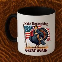 Funny Donald Trump Make Thanksgiving Turkeys Great Again Gift Coffee Mug thumb 2
