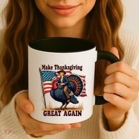 Funny Donald Trump Make Thanksgiving Turkeys Great Again Gift Coffee Mug thumb 3