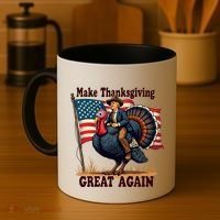 Funny Donald Trump Make Thanksgiving Turkeys Great Again Gift Coffee Mug thumb 4