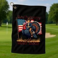 Funny Donald Trump Make Thanksgiving Turkeys Great Again Gift Golf Towel thumb 1