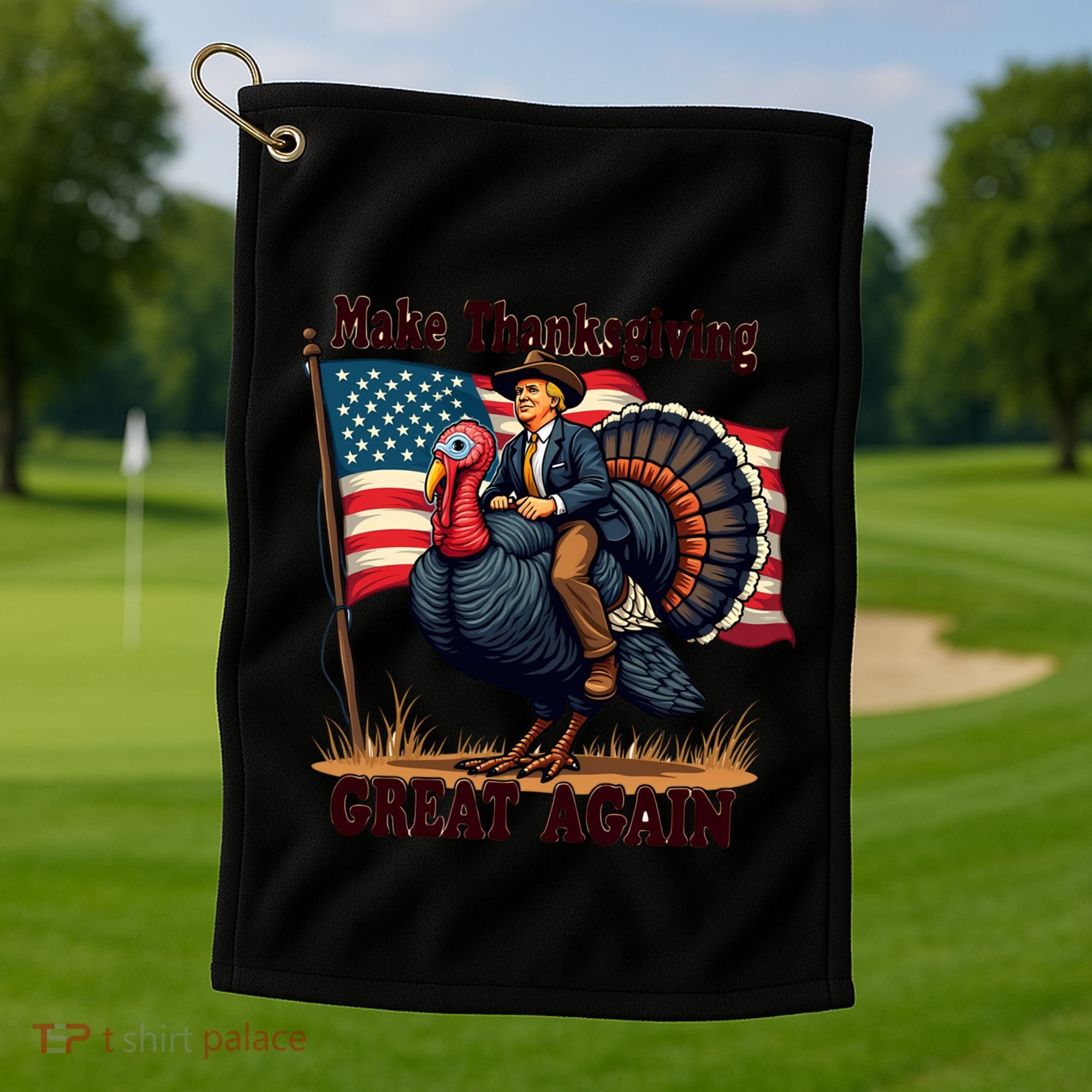 Funny Donald Trump Make Thanksgiving Turkeys Great Again Gift Golf Towel