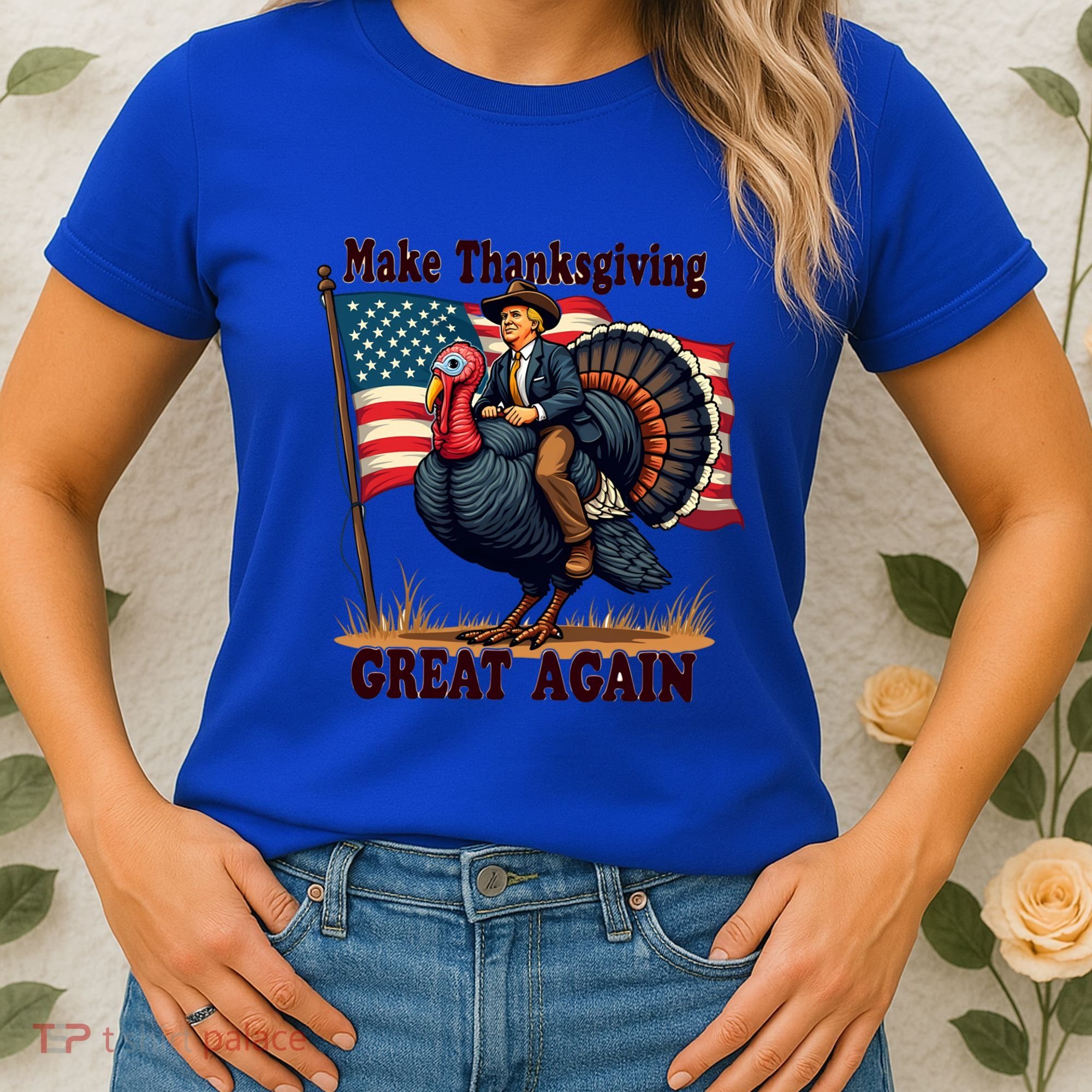 Funny Donald Trump Make Thanksgiving Turkeys Great Again Gift Women's T-Shirt
