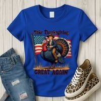 Funny Donald Trump Make Thanksgiving Turkeys Great Again Gift Women's T-Shirt thumb 3