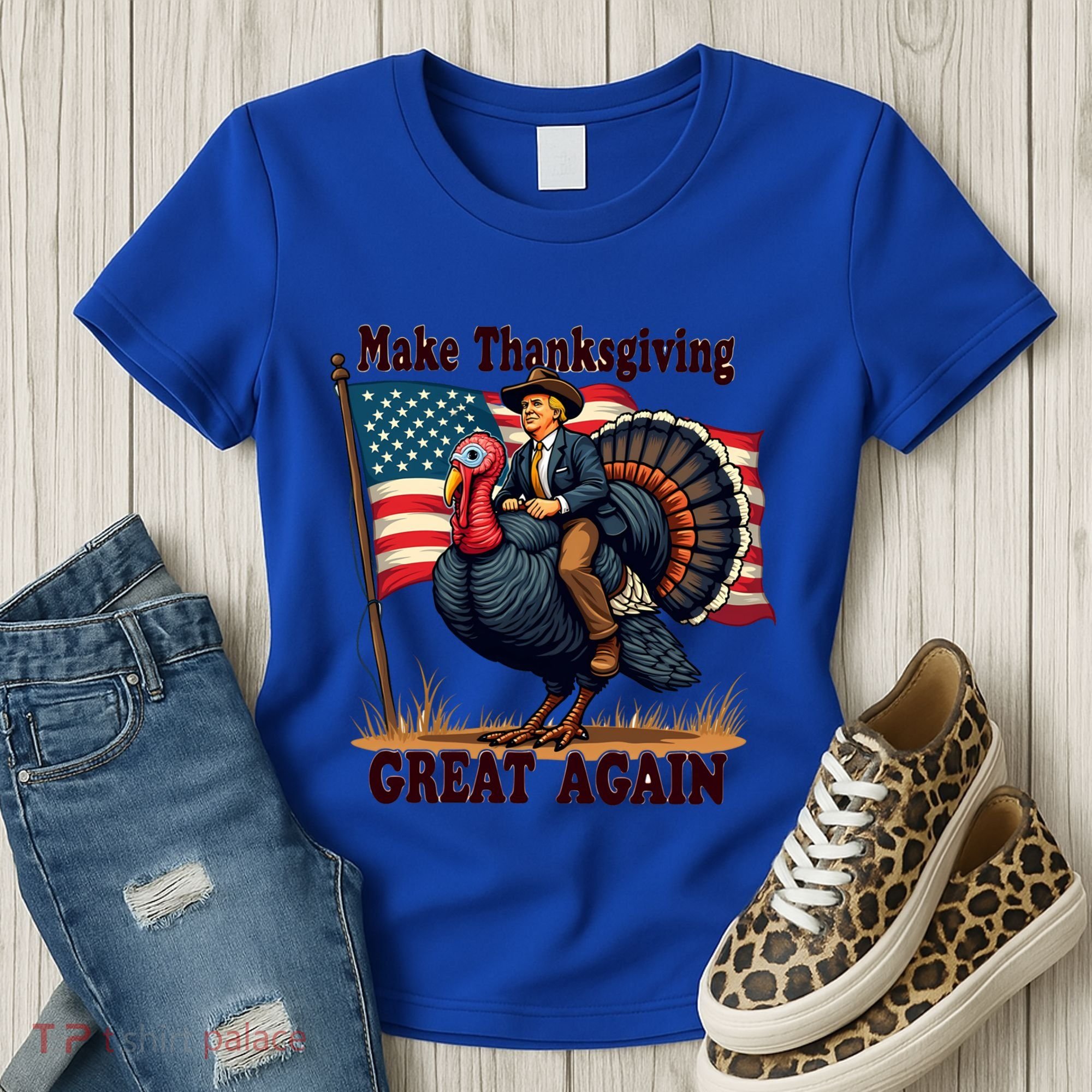 Funny Donald Trump Make Thanksgiving Turkeys Great Again Gift Women's T-Shirt