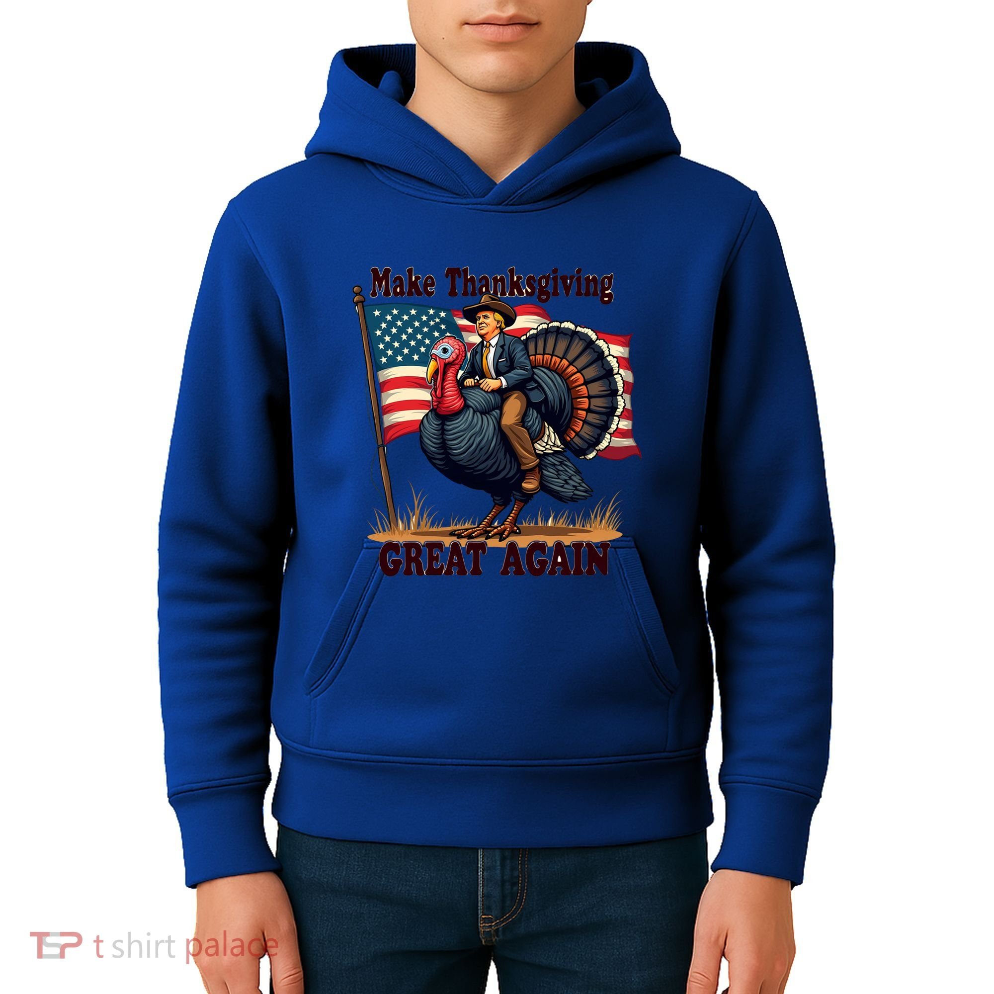 Funny Donald Trump Make Thanksgiving Turkeys Great Again Gift Kids Hoodie