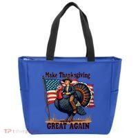 Funny Donald Trump Make Thanksgiving Turkeys Great Again Gift Tote Bag thumb 0