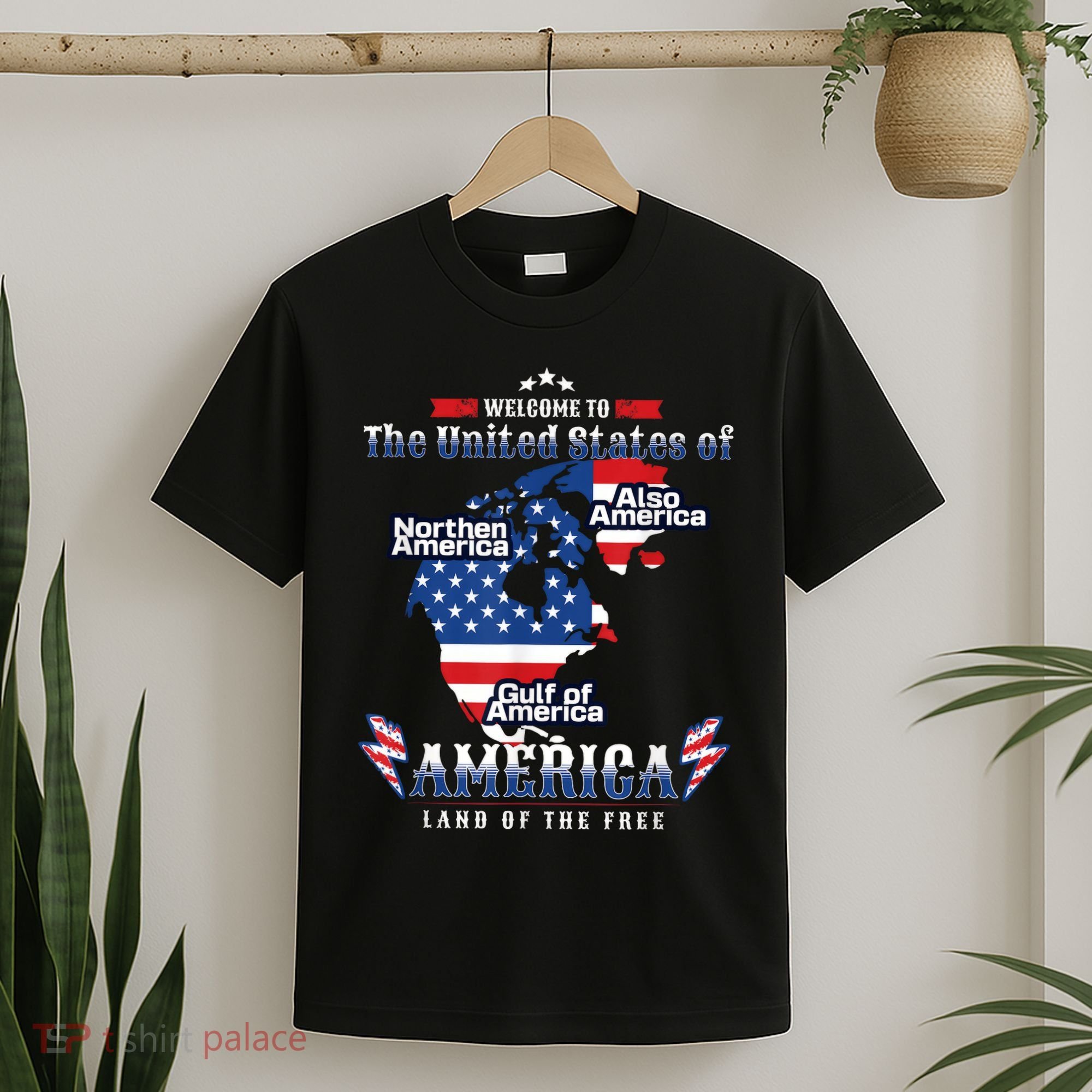 Funny Donald Trump American Flag Canada Greenland Gulf Map T-Shirt