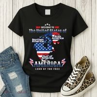 Funny Donald Trump American Flag Canada Greenland Gulf Map Women's T-Shirt thumb 3