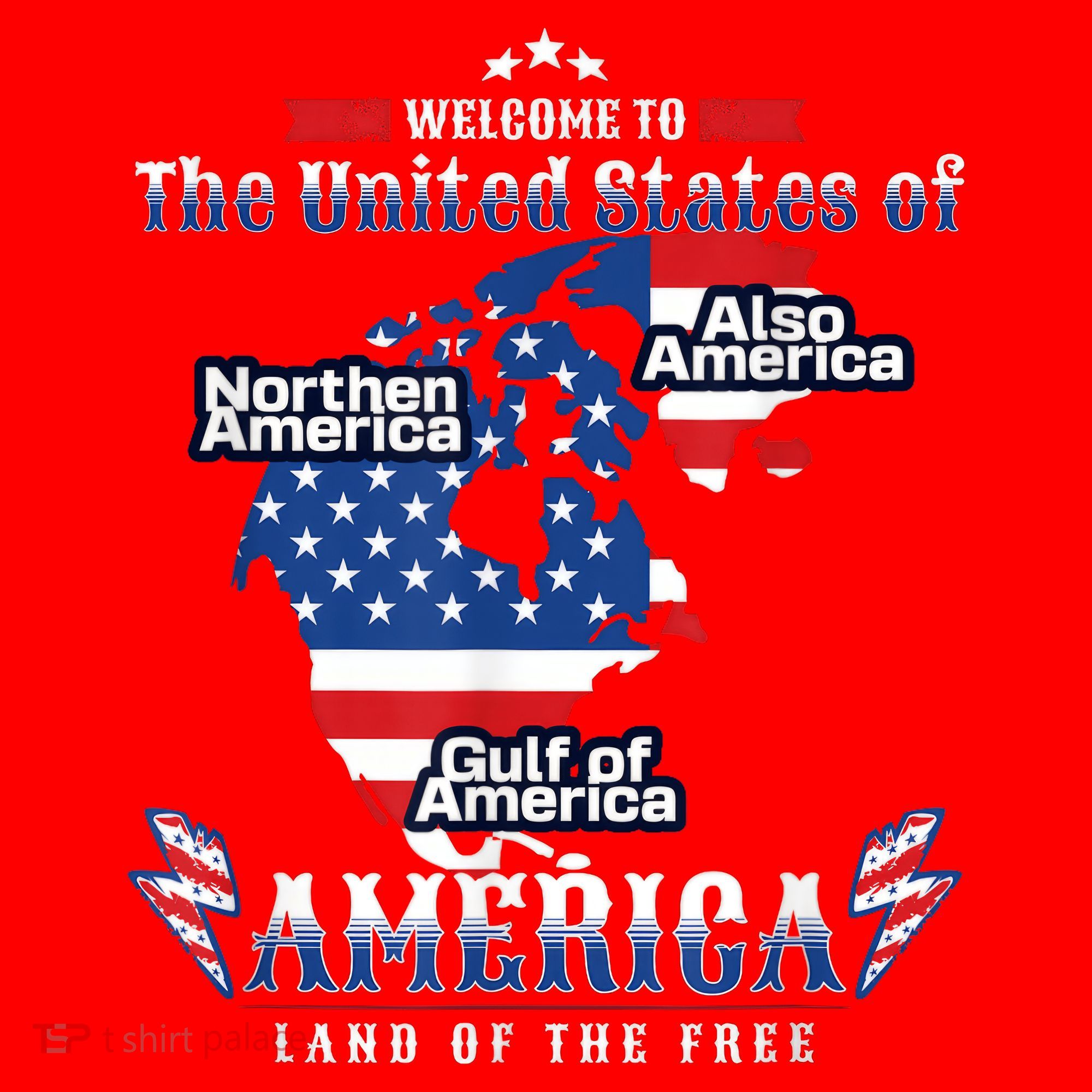 Funny Donald Trump American Flag Canada Greenland Gulf Map Santa Hat