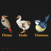 Flicker Dodo Titmouse Funny Bird Clever Birdwatcher Humor  T-Shirt thumb 7