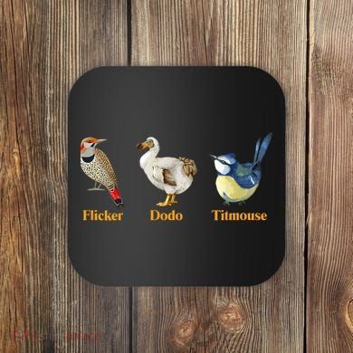 Flicker Dodo Titmouse Funny Bird Clever Birdwatcher Humor  Coaster