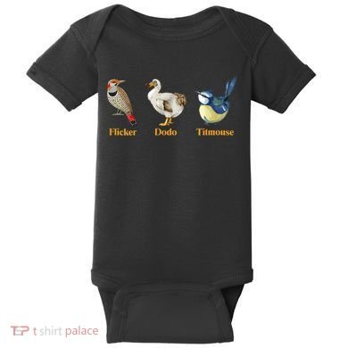 Flicker Dodo Titmouse Funny Bird Clever Birdwatcher Humor  Baby Bodysuit