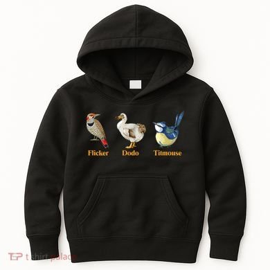 Flicker Dodo Titmouse Funny Bird Clever Birdwatcher Humor  Kids Hoodie