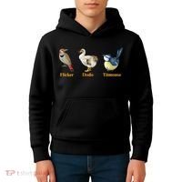Flicker Dodo Titmouse Funny Bird Clever Birdwatcher Humor  Kids Hoodie thumb 4