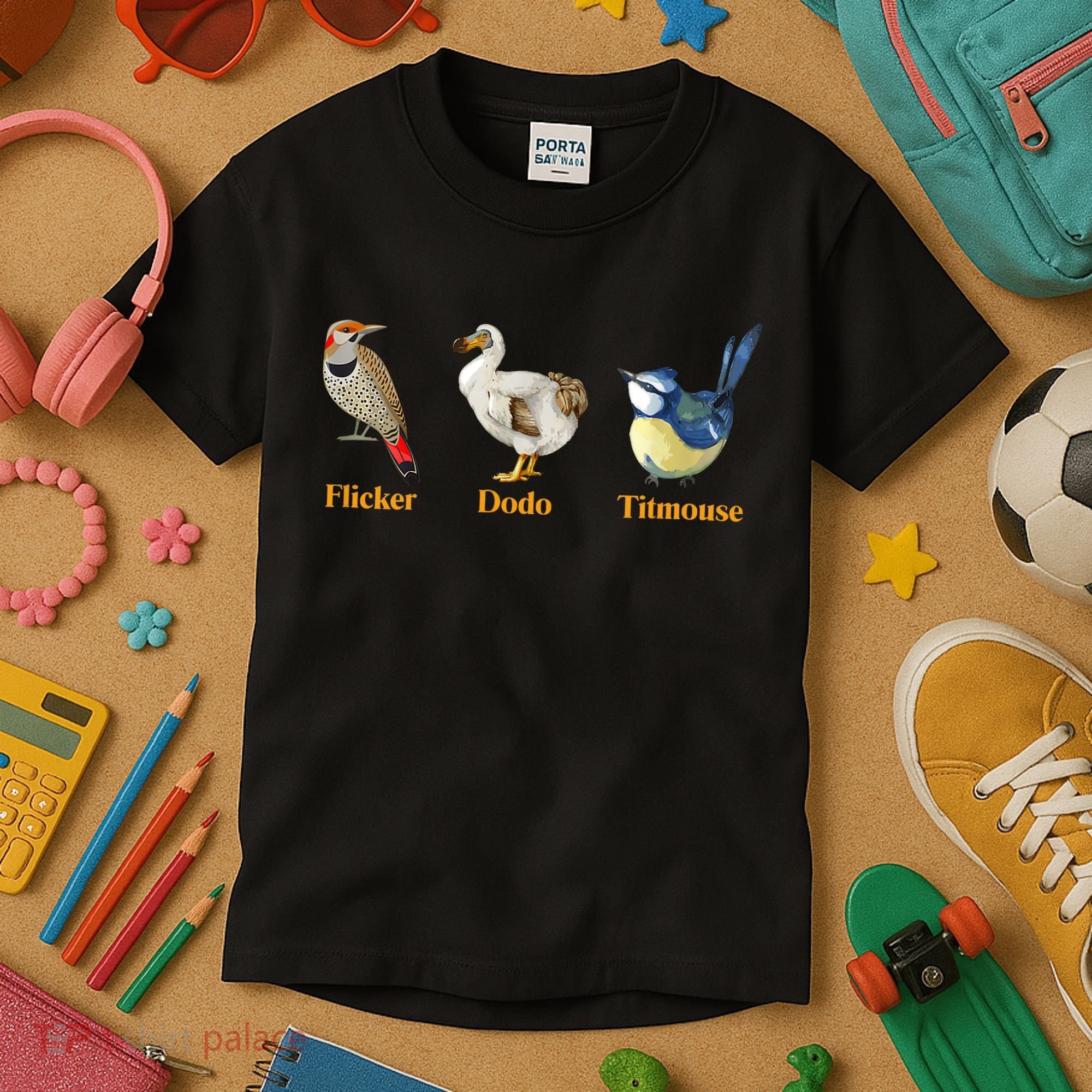 Flicker Dodo Titmouse Funny Bird Clever Birdwatcher Humor  Kids T-Shirt