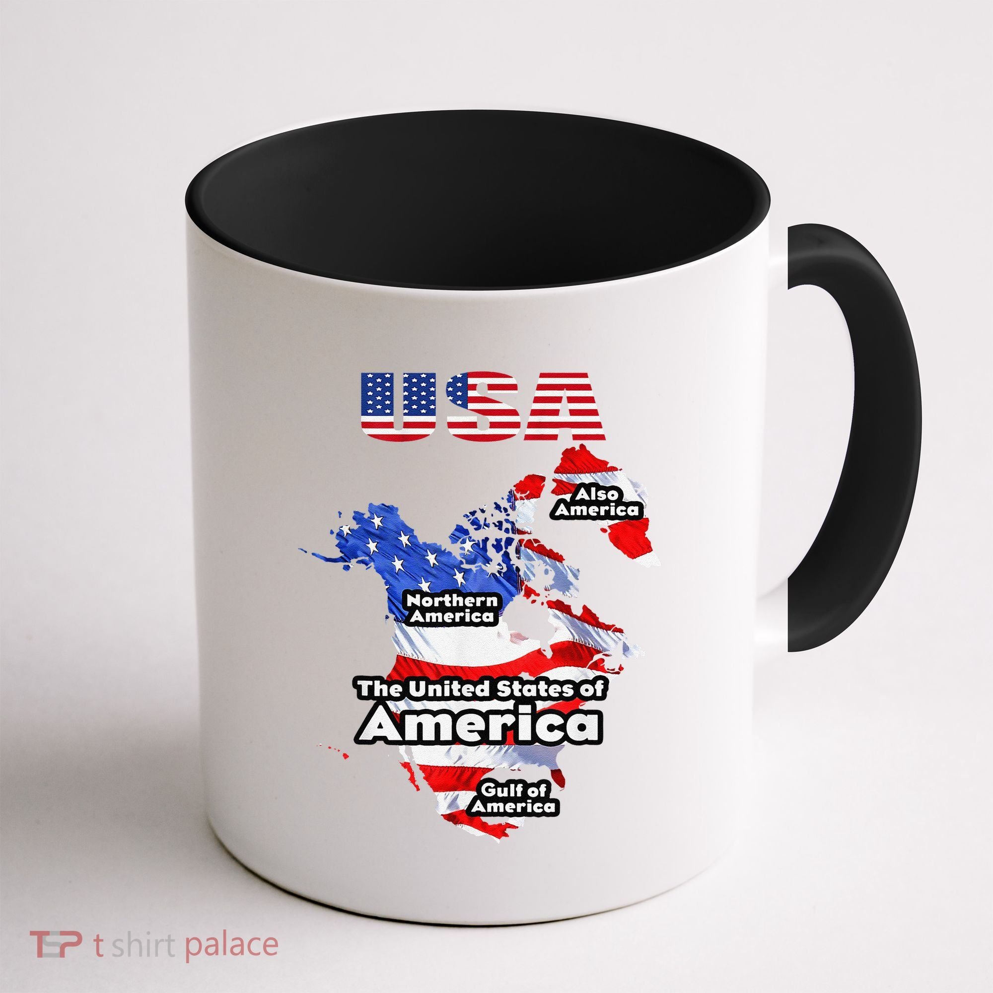 Funny Donald Trump American Flag Canada Greenland Gulf Map Coffee Mug