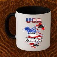 Funny Donald Trump American Flag Canada Greenland Gulf Map Coffee Mug thumb 2