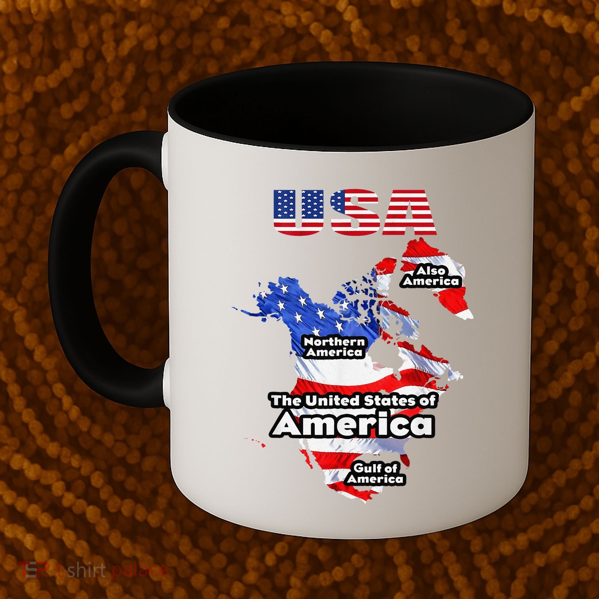 Funny Donald Trump American Flag Canada Greenland Gulf Map Coffee Mug