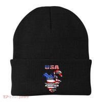 Funny Donald Trump American Flag Canada Greenland Gulf Map Beanie thumb 0