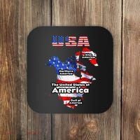 Funny Donald Trump American Flag Canada Greenland Gulf Map Coaster thumb 0
