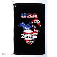 Funny Donald Trump American Flag Canada Greenland Gulf Map Golf Towel thumb 0