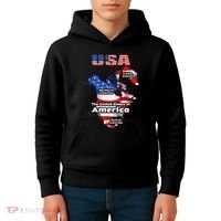 Funny Donald Trump American Flag Canada Greenland Gulf Map Kids Hoodie thumb 4