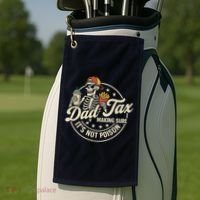 Funny Dad Tax Making Sure It's Not Poison Skeleton Golf Towel thumb 2