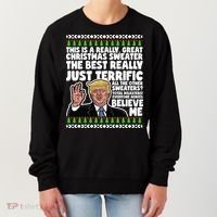 Funny Donald Trump Ugly Christmas Sweater Parody Speech Great Gift Women's Sweatshirt thumb 0