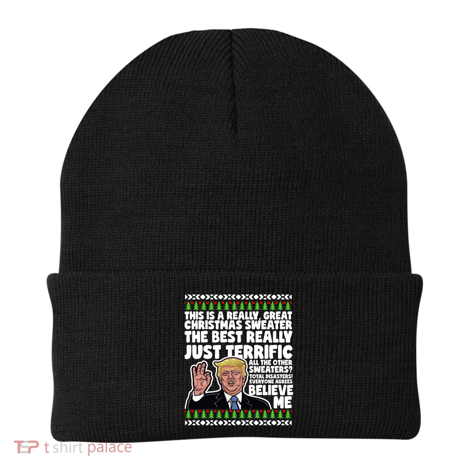 Funny Donald Trump Ugly Christmas Sweater Parody Speech Great Gift Beanie