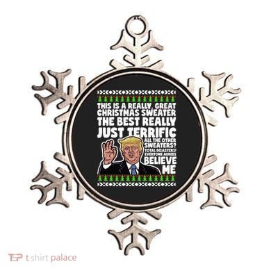 Funny Donald Trump Ugly Christmas Sweater Parody Speech Great Gift Ornament