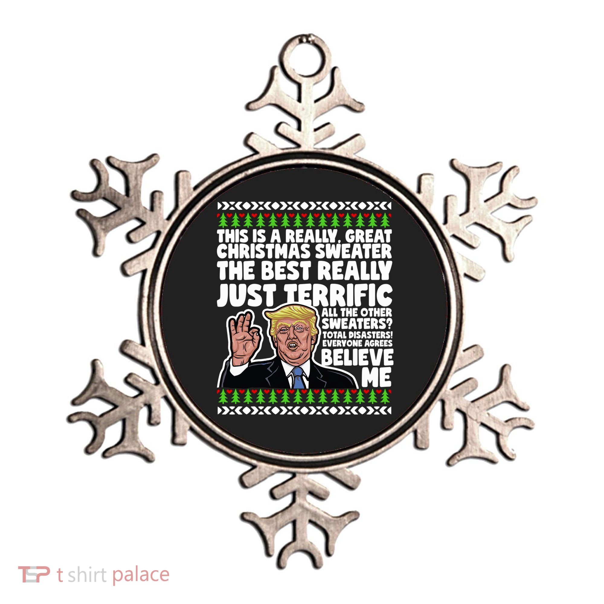 Funny Donald Trump Ugly Christmas Sweater Parody Speech Great Gift Ornament