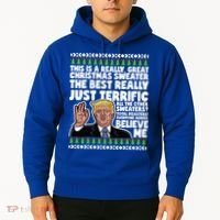 Funny Donald Trump Ugly Christmas Sweater Parody Speech Great Gift Hoodie thumb 2