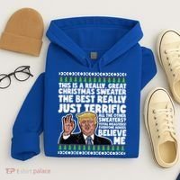 Funny Donald Trump Ugly Christmas Sweater Parody Speech Great Gift Hoodie thumb 4