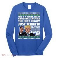 Funny Donald Trump Ugly Christmas Sweater Parody Speech Great Gift Long Sleeve Shirt thumb 0