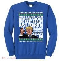 Funny Donald Trump Ugly Christmas Sweater Parody Speech Great Gift Sweatshirt thumb 0