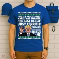 Funny Donald Trump Ugly Christmas Sweater Parody Speech Great Gift T-Shirt thumb 6