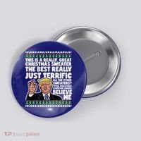 Funny Donald Trump Ugly Christmas Sweater Parody Speech Great Gift Button thumb 0