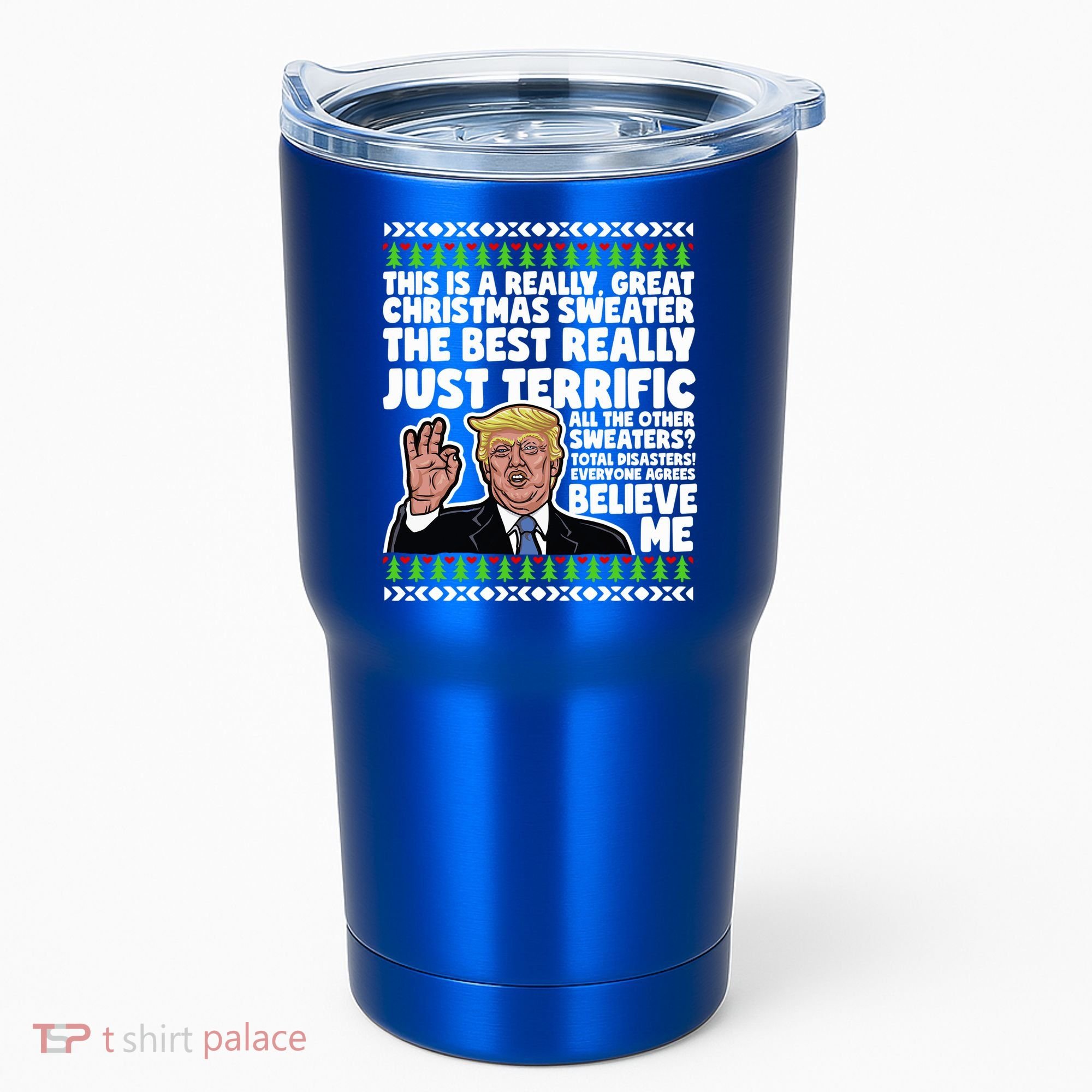 Funny Donald Trump Ugly Christmas Sweater Parody Speech Great Gift Tumbler