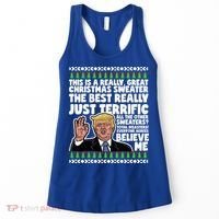 Funny Donald Trump Ugly Christmas Sweater Parody Speech Great Gift Women's Tank Top thumb 0