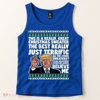 Funny Donald Trump Ugly Christmas Sweater Parody Speech Great Gift Tank Top thumb 2