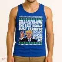 Funny Donald Trump Ugly Christmas Sweater Parody Speech Great Gift Tank Top thumb 3
